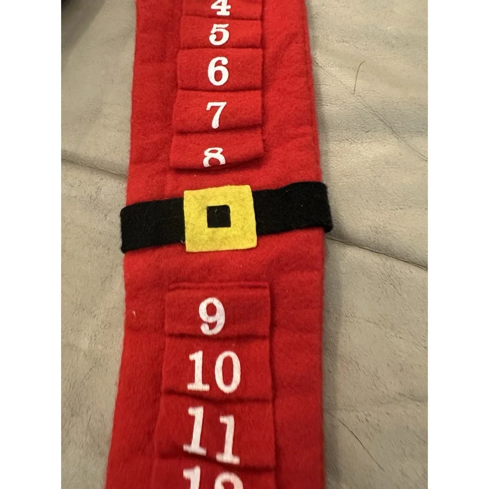 Santa Count Down Plush Advent Calendar  Long Legs‎ Pre-owned Vintage